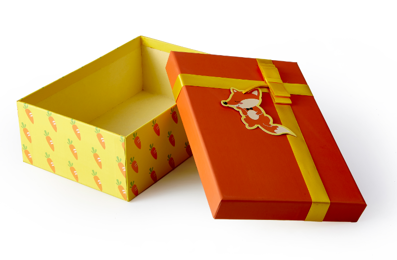 Rectangle gift Box medium size box paperboard box with ribbon